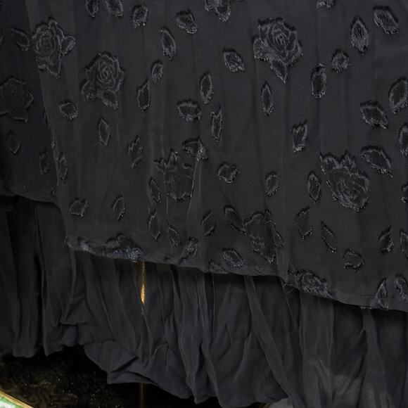 Vintage 90s Floral Layered Maxi Dress Whimsigoth Dark Fairy Romantic Goth M L - Picture 5 of 8